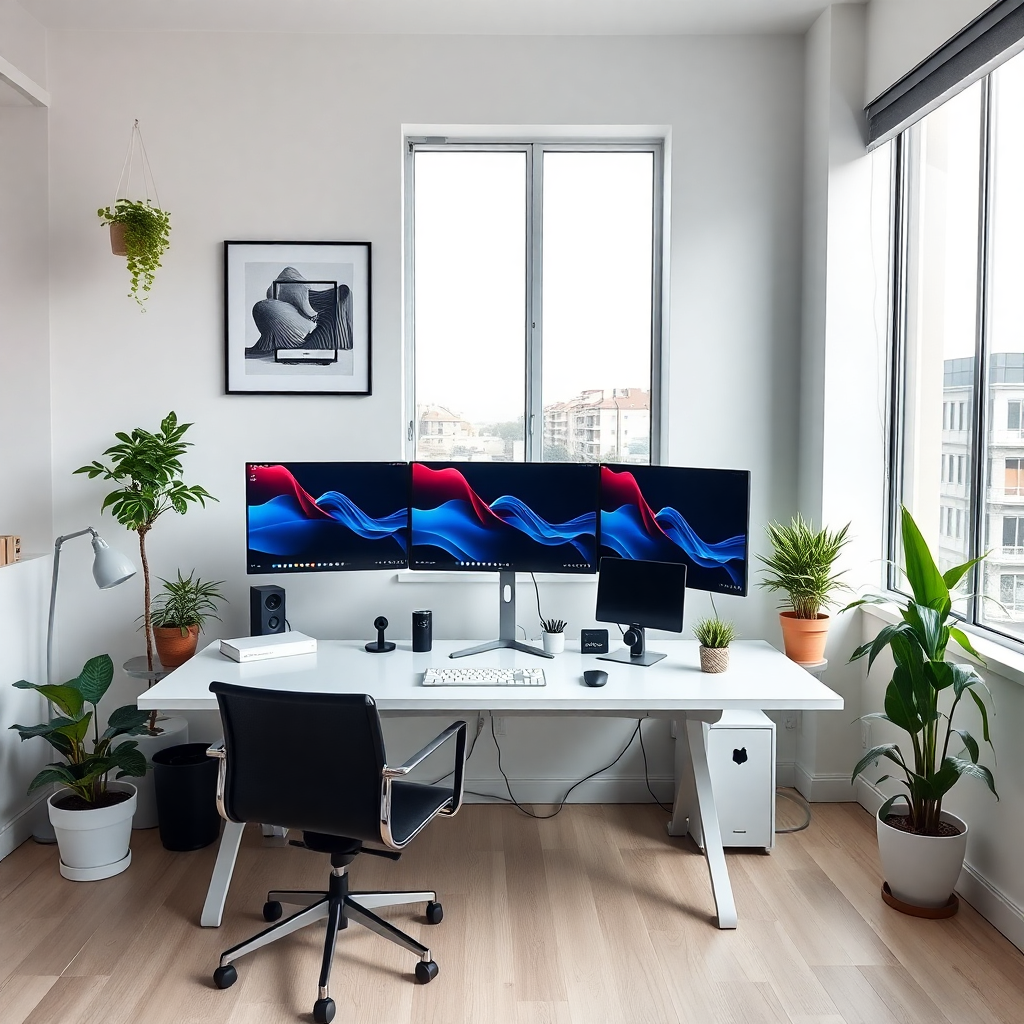 Modern workspace with dual monitors - Join our fully remote team